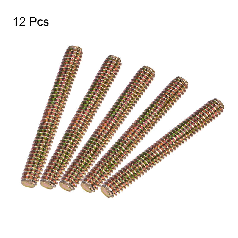 [Australia - AusPower] - uxcell 12pcs Color Zinc Fully All Threaded Rod 1/4"-20, 2" Length, Carbon Steel Thread Screw for Furniture Mounting Assembly Fastening 12 1/4x2 inch 