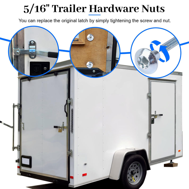 [Australia - AusPower] - Domed Head Nut Torx Barrel 5/16" Thread Cargo Trailer Door Latch - Cargo Trailer Door Hardware (24 Pack) 24 pack 