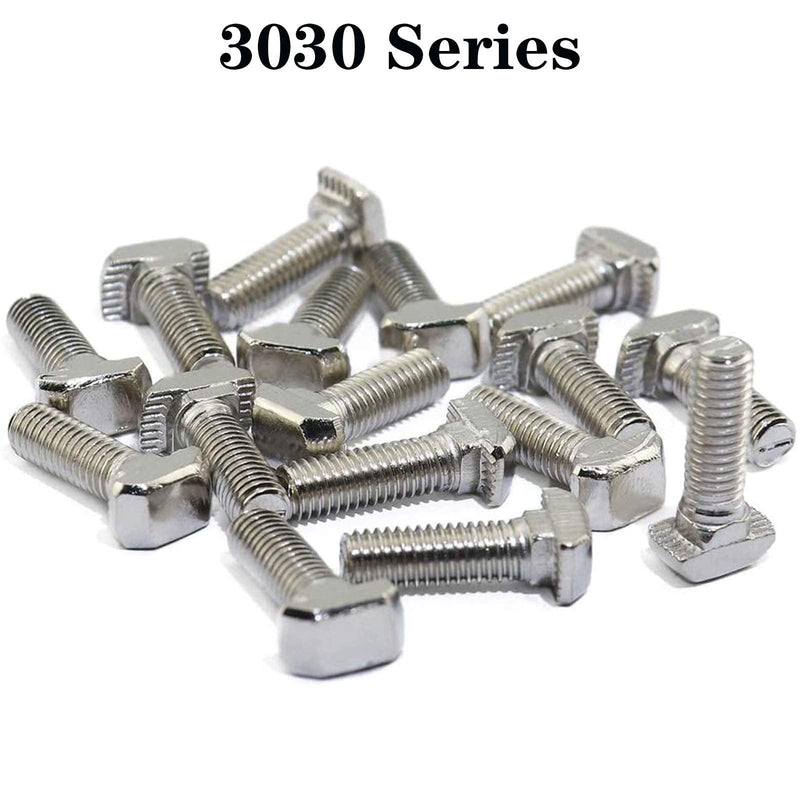 [Australia - AusPower] - 20 Pcs M8 x 25mm Thread T Slot Drop-in Bolt T-Bolt Hammer Head Bolt T Screw Stud for 3030 Series Standard 8mm T-Slot Aluminum Extrusion Profile (3030 Series) M8x25mm 