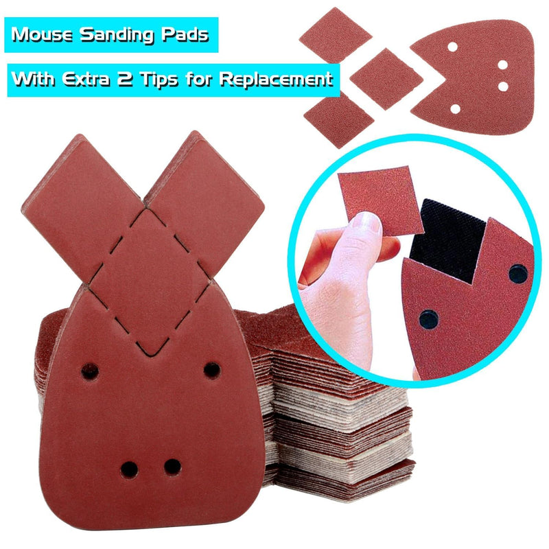 Taspire 60 Black and Decker Mouse Sandpaper | 10 x grit 40/60/80/120/180/240, mouse sandpaper sanding sheets 10 x 40/60/80/120/180/240