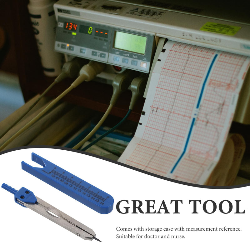 iplusmile Electrocardiogram Caliper Metal with Screw Attachment and Ruler, Medical Measuring Tool for Doctors and Nurses with Storage Case