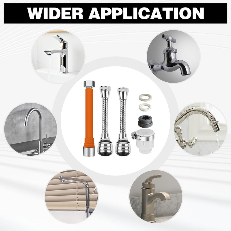 [Australia - AusPower] - Tap Hose Aerator, Aerator for Taps with Hose, 360 Degree Swivel Tap Aerator, Flexible Tap Aerator, Aerator Tap Extension for Kitchen Sink 