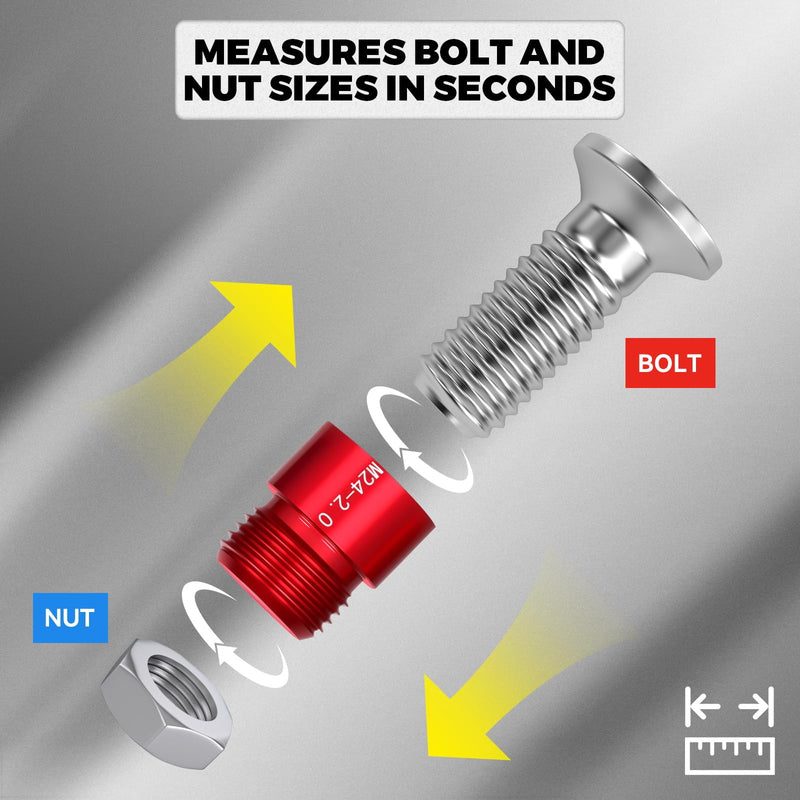 [Australia - AusPower] - Thread Checker,48PCS Nut and Bolt Thread Checker, Standard 25 Inch & 23 Metric Bolt Size Finder for Detecting The Dimensions of Threaded Nuts in Narrow Spaces. 