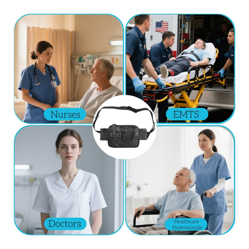 [Australia - AusPower] - Nursing Waist Bag,Nurse Fanny Pack,Medical Organizer Belt Adjustable Waist Strap/Multi Compartment Suitable for Stethoscopes,Bandage,Scissors and Other Supplies（Rose） Rose 