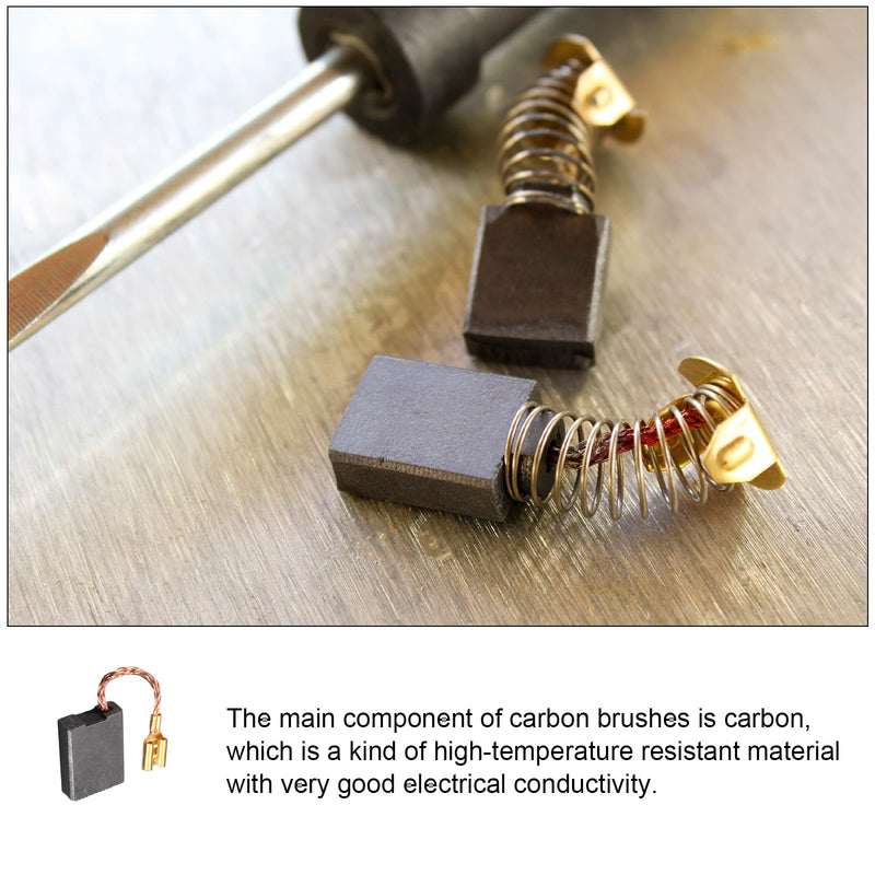 Pack of 2 Carbon Brushes [For Power Motor] - 22mm x 16mm x 6mm/Black Golden Tone | für Power Motor