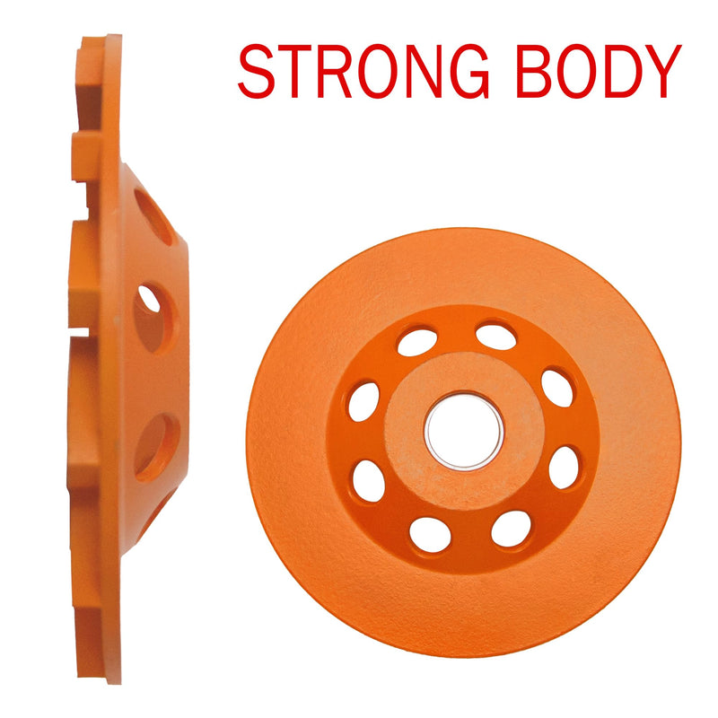 5 Inch Diamond Grinding Cup Wheel, 14 Turbo Segments, Wave Type, Heavy-Duty Concrete Grinder Wheel for Masonry, Stone, Granite, Marble, Angle Grinders 5"-Turbo