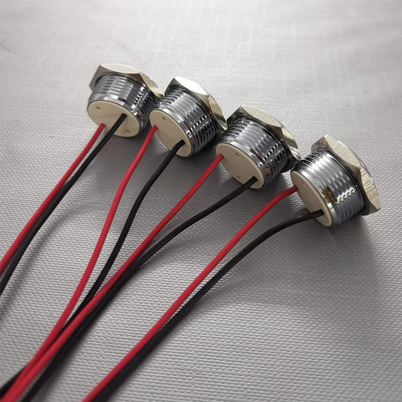 [Australia - AusPower] - 4pcs 110V 20mA Energy Saving Indicator Metal Indicator Lamp Waterproof Signal Lamp Hole Size 16mm Red LED (Spherical Surface Head) 