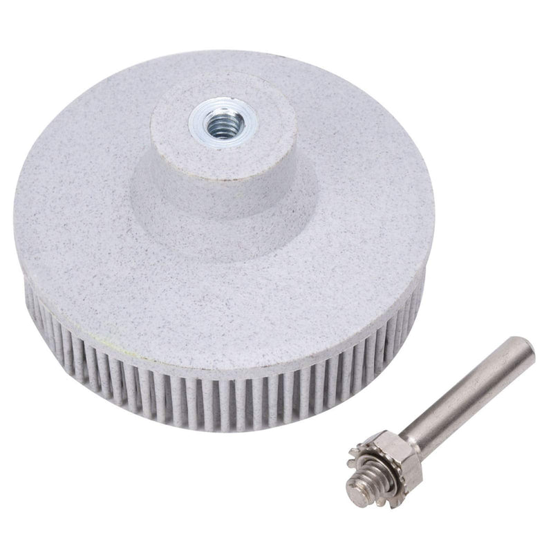3-Inch Metal Bristle Disc Deburring Brush and Grinding Brush for Precise Deburring and Polishing - Fine Bristles with Emery Rubber, White