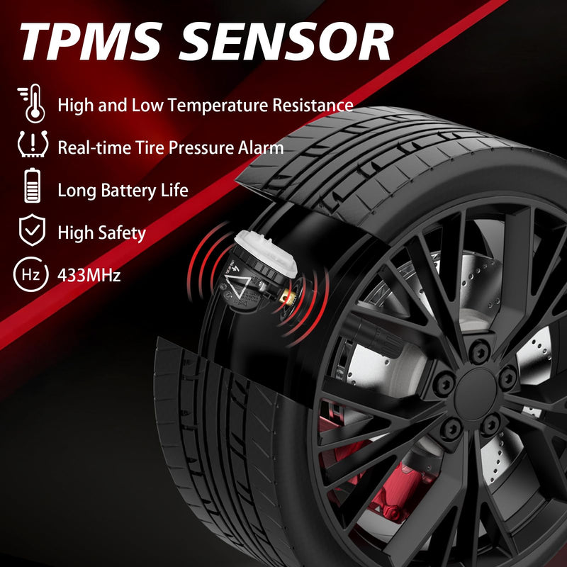 [Australia - AusPower] - Pre-Programmed Tire Pressure Monitoring Sensor 433MHz TPMS Sensor Compatible with Chevy 2016-2022 Traverse Malibu 2017 2018 Impala 2019 2020 2021 2022 Silverado 1500 2500hd 4PCS 13598773 