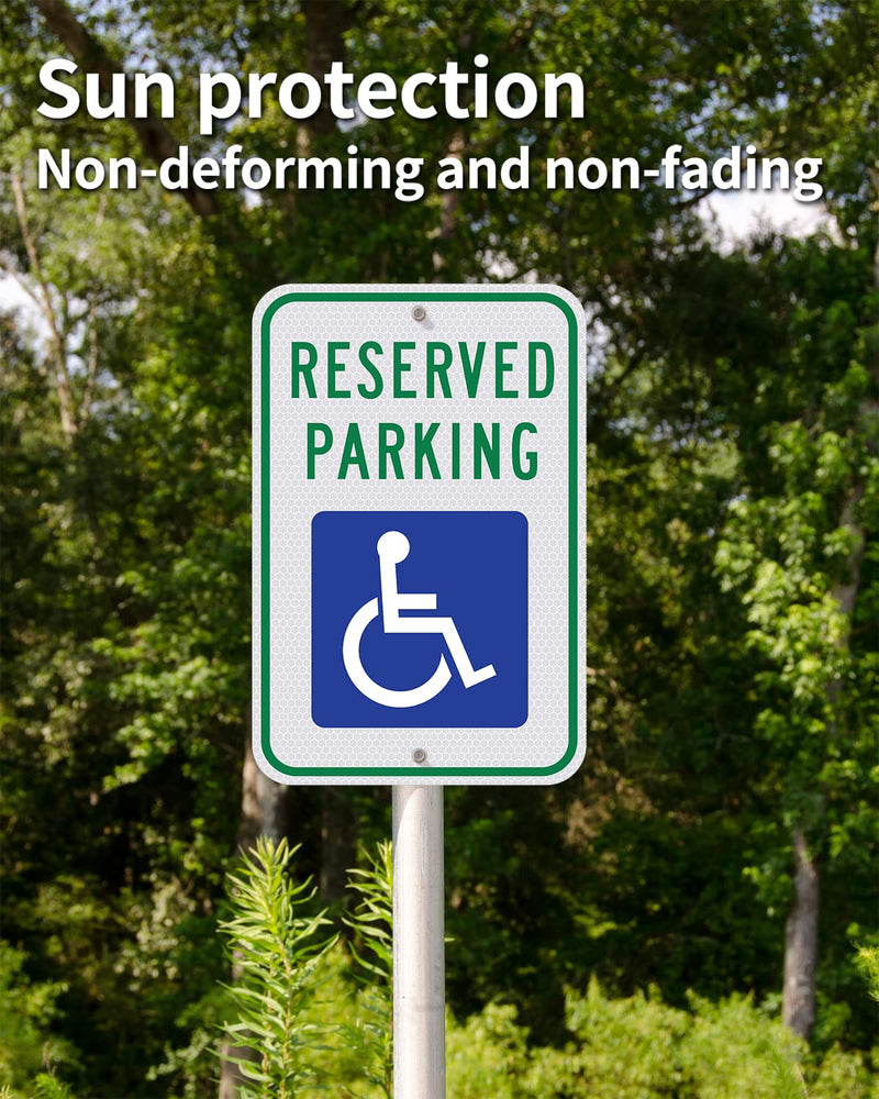 [Australia - AusPower] - Handicap Parking Sign-18 x 12 inch Aluminum Sign, with ADA Accessibility Symbol, Reserved Parking Sign, Engineer Grade Reflective Material, UV Protected and Weatherproof (Reflective-Blue) Reflective-Blue 