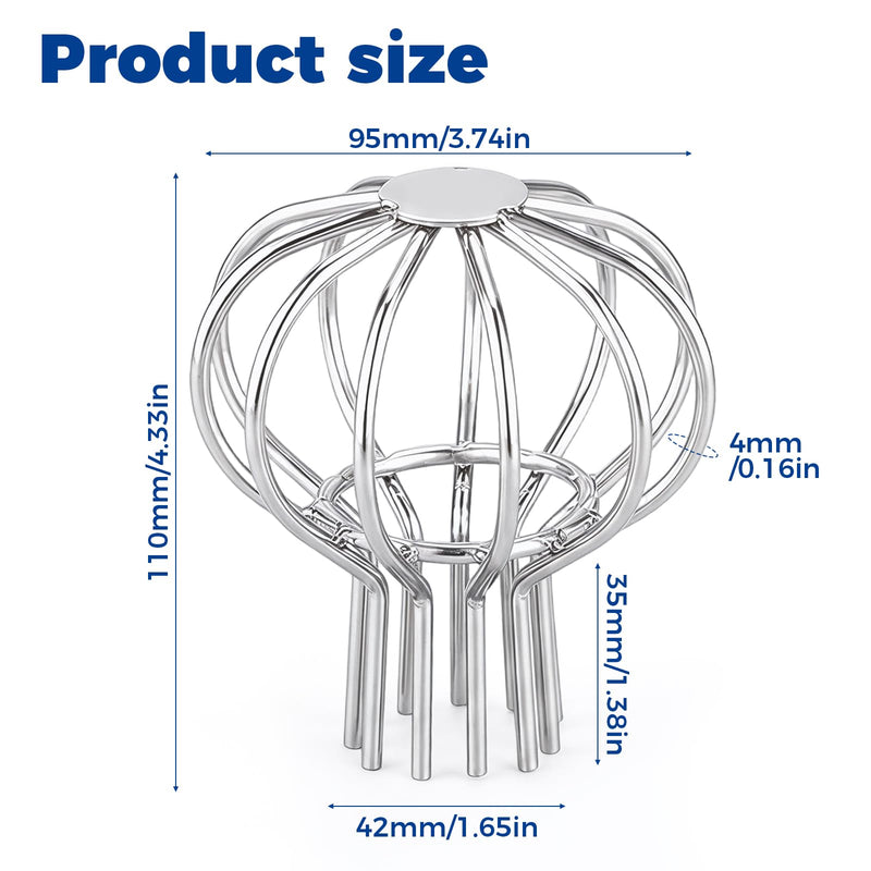 Gutter Downpipe Protection 50 mm, Thickened Downpipe Protection, Stainless Steel Silver Leaf Catcher, Downpipe Metal Downpipe Filter, Leaf Catcher Basket, Gutters, Leaf Protection, Sieve for Roof