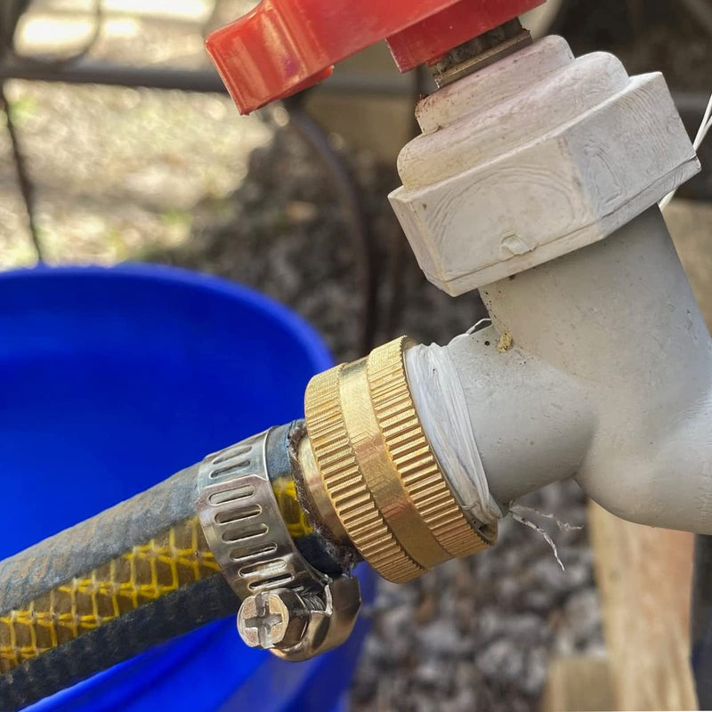 [Australia - AusPower] - AOPANDA 1/4" Barb x 3/4" Female GHT Thread Solid Brass Water Hose End Repair Connector, Includes Stainless Steel Clamps and gaskets 2 1/4" Barb x 3/4 GHT 