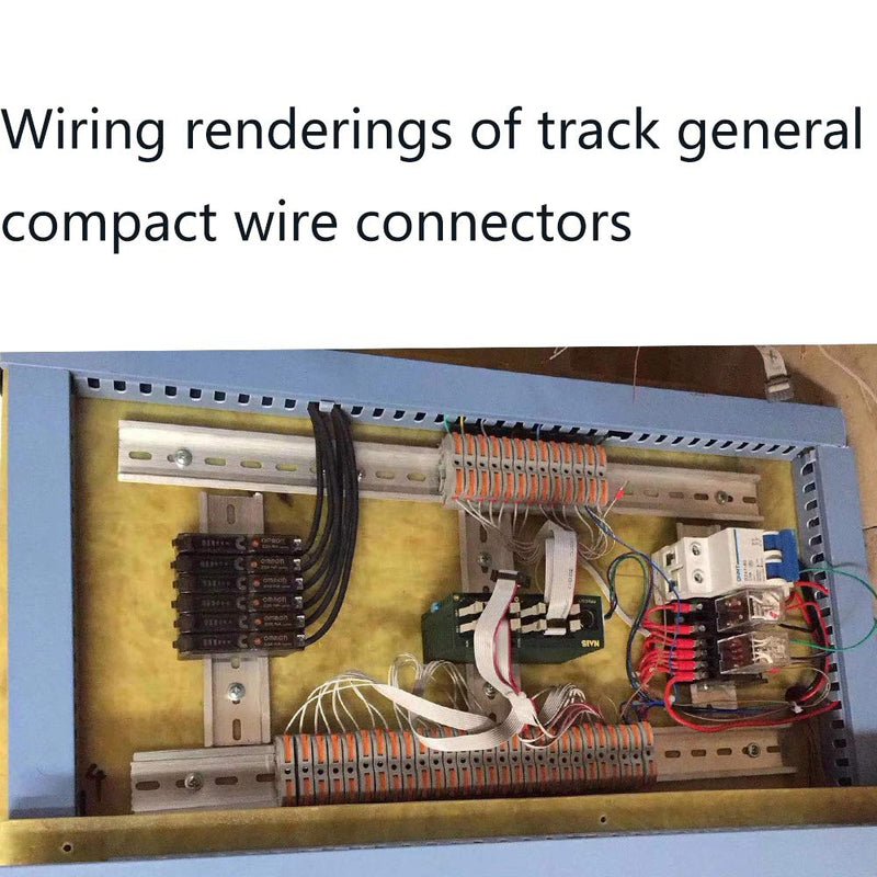 [Australia - AusPower] - DIN Rail Terminal Blocks kit,Universal Compact Wire Wiring Connector (20 pcs connectors+2 pcs Article in Parallel+ 2 pcs Digital Identification+2Pcs Fixed clamp+20 pcs Screw) 20 pcs connectors 