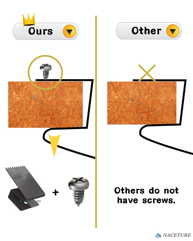 Hurricane Window Board-Up Clips Universal and Reusable Hurricane Storm Plywood Clips for Windows with Door Handles and Screws 1/2 inch 16 Pack (1/2") 1/2"