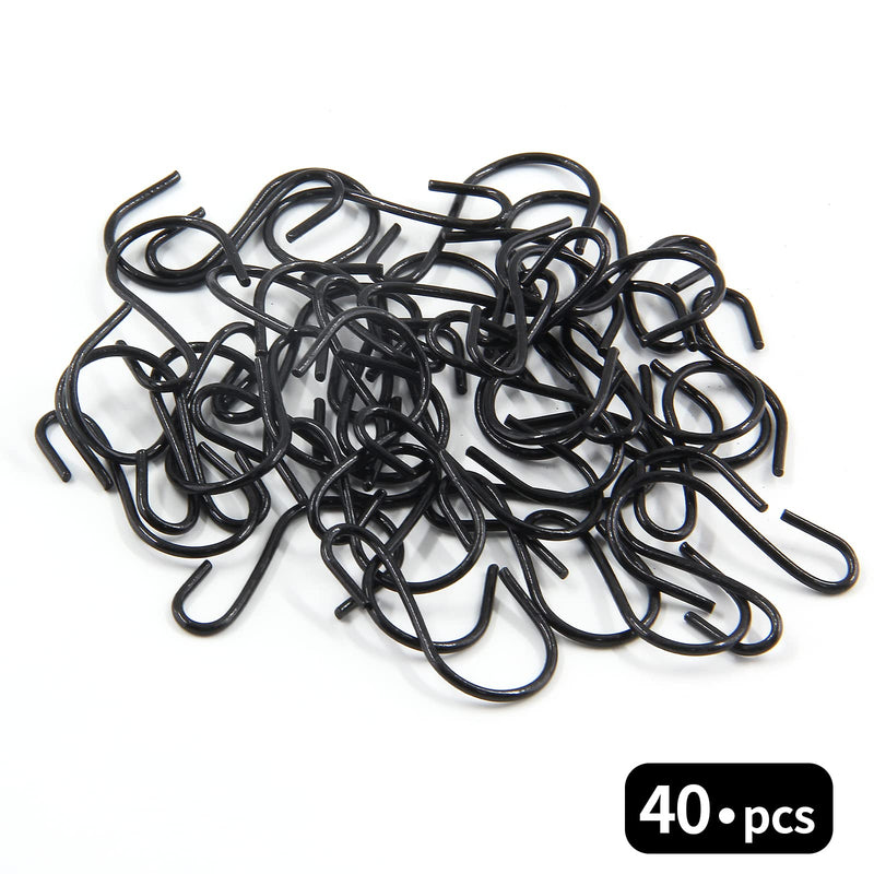 [Australia - AusPower] - 40Pcs 1 Inch S Hooks Small S Shaped Hooks Mini S Hooks Connectors Christmas Ornament Hooks for Hanging Jewelry, DIY, Crafts, Key (Black) 1 Inch, 40 Pcs 