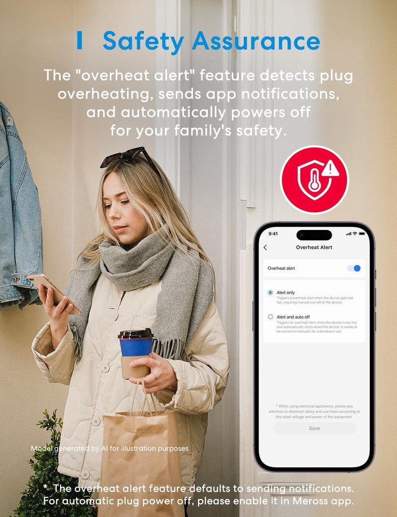meross Matter Smart Plug, Energy Monitoring Smart Outlet, Wi-Fi Plug Work with Alexa, Apple HomeKit, Google with Schedule Timer, 15A/1800W, 100% Privacy Matter Smart Home, App & Voice Control 4 Pack Upgraded Matter Plug 4 Pack