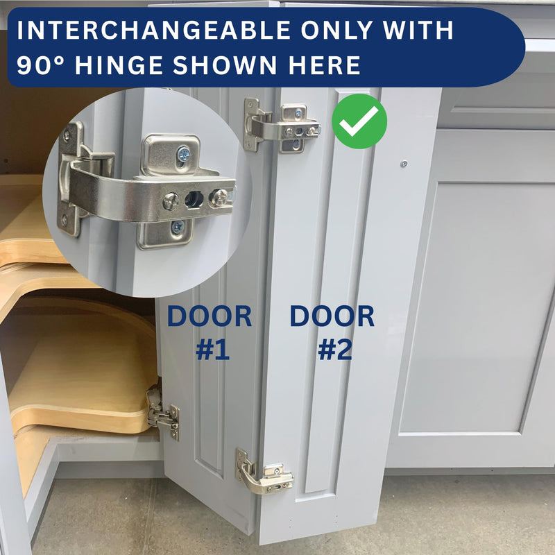 Burks 2 Pack Lazy Susan Hinge 90 Degree Pie Cut Bifold Cabinet Door Hinge Corner Cabinet Hinge | Like-for-like replacement for Grass, Mepla, M&B, Corner bifold kitchen cabinet door use, Screws and Instructions Included