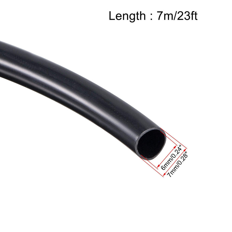 [Australia - AusPower] - uxcell Black PVC Tube Wire Harness Tubing, 1/4-inch(6mm) ID 23ft Sleeve for Wire Sheathing Wire Protection 6mm 