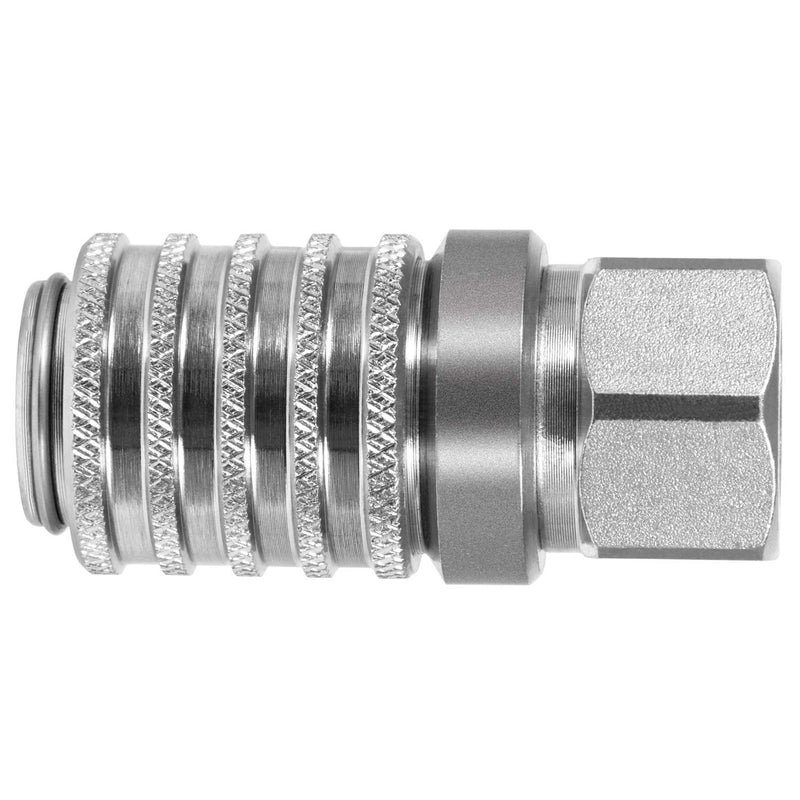 [Australia - AusPower] - PD242 Series PD Steel Test Port and Diagnostic Equipment Quick Coupler with Female Pipe Thread, 1/8" Body Size, 1/4"-18 NPTF Thread Size, 2.12" Length 