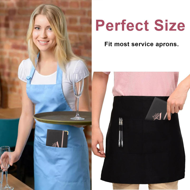 [Australia - AusPower] - Server Book, Alphabet Waitress Book for Waitress, Leather Waitess Book with Zipper Pocket, Server Manual Checkbook Fits Server Apron (A) A 