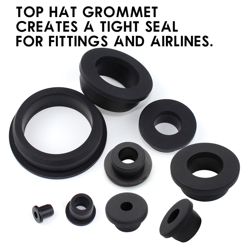 [Australia - AusPower] - 7/8" Drill Hole, 1/2" ID Silicone Rubber Grommets for Wiring, Automotive, Firewall Hole Plug, Top Hat Grommets for 5/8" OD Rubber or Vinyl Tubing in Hydroponic and Irrigation Systems, 10 Pack 1/2"ID, 7/8"DH 