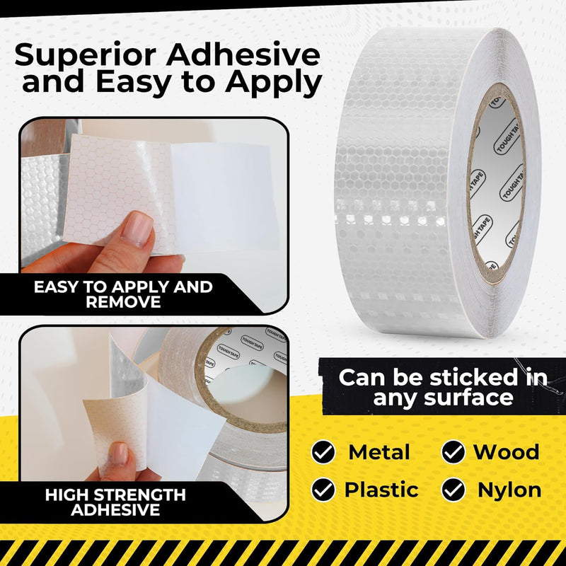 DOT C2 Safety Reflective Tape 2IN x 35 FT - Outdoor Waterproof Conspicuity Tape - Silver Reflector Tape for Trailers, Vehicles, Boats - Strong Reflective Safety for Caution Warning Signs