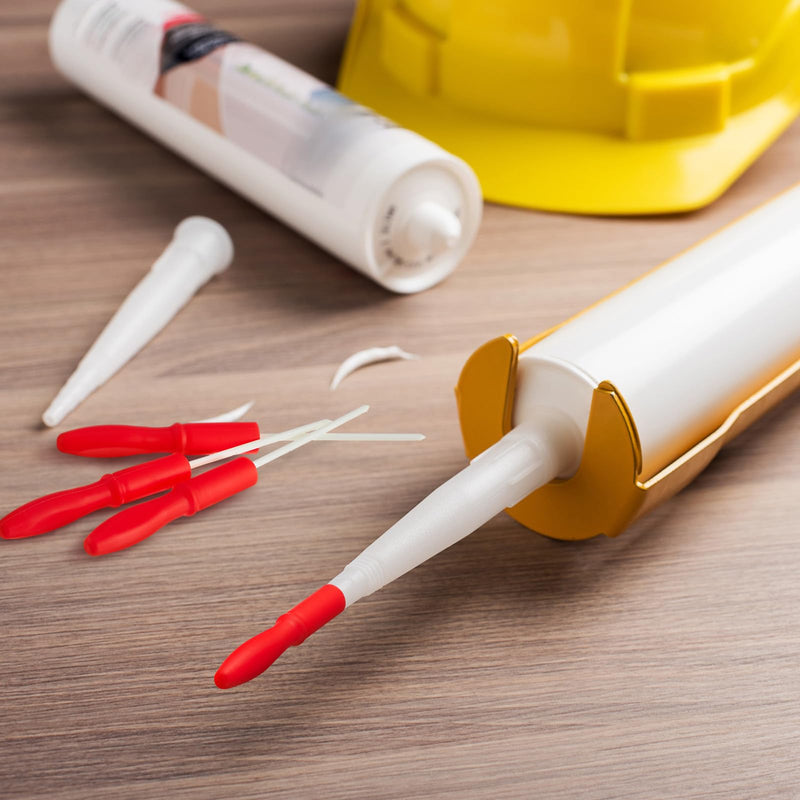 [Australia - AusPower] - Gisafai 10 Pack Caulk Tube Caps Reusable Caulk Tube Sealer Caps Tool for Sealing and Preserving Open Universal Prevent Drying(Red) Red 