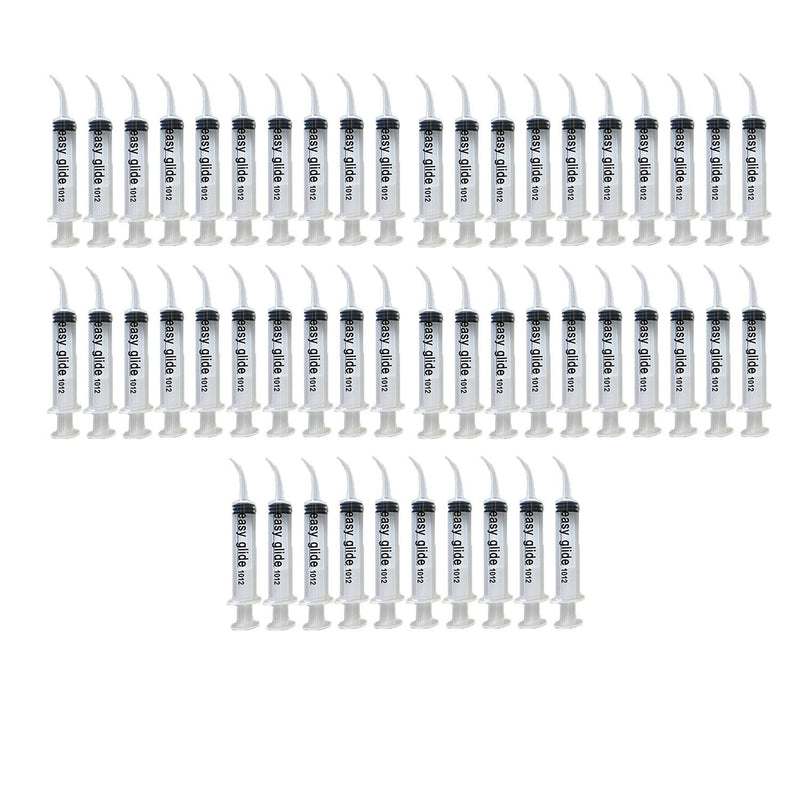 [Australia - AusPower] - 50 Pack Disposable 12cc Dental Syringe Dental Irrigation Syringe with Curved Tip, Tonsil Stone Squirt Mouthwash Cleaner 