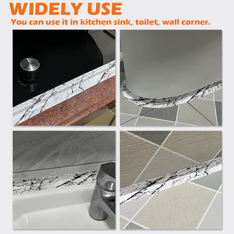 [Australia - AusPower] - UIOCSSC Caulk Tape Strip, 1.5" x 10.5Ft Self Adhesive Bath & Kitchen Sealant Strip, PVC Waterproof Sealing Tape for Bathtub Toilet Bathroom Shower Kitchen Sink Marble 