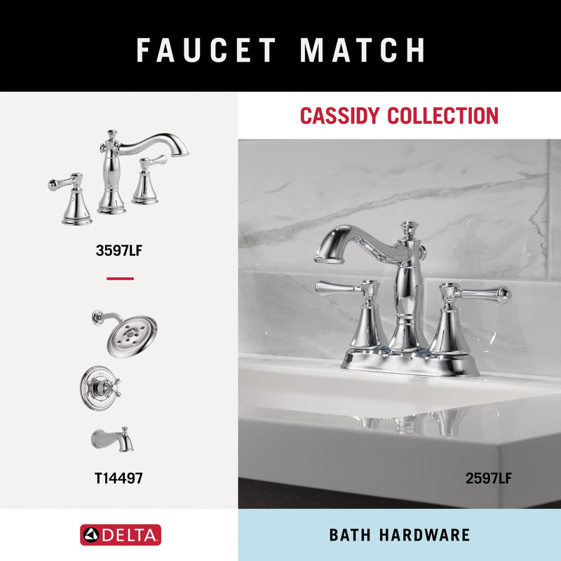 Delta Towel Rack | 24 Inch Polished Chrome Towel Bar for Bathroom, Kitchen | Cassidy Accessories Single