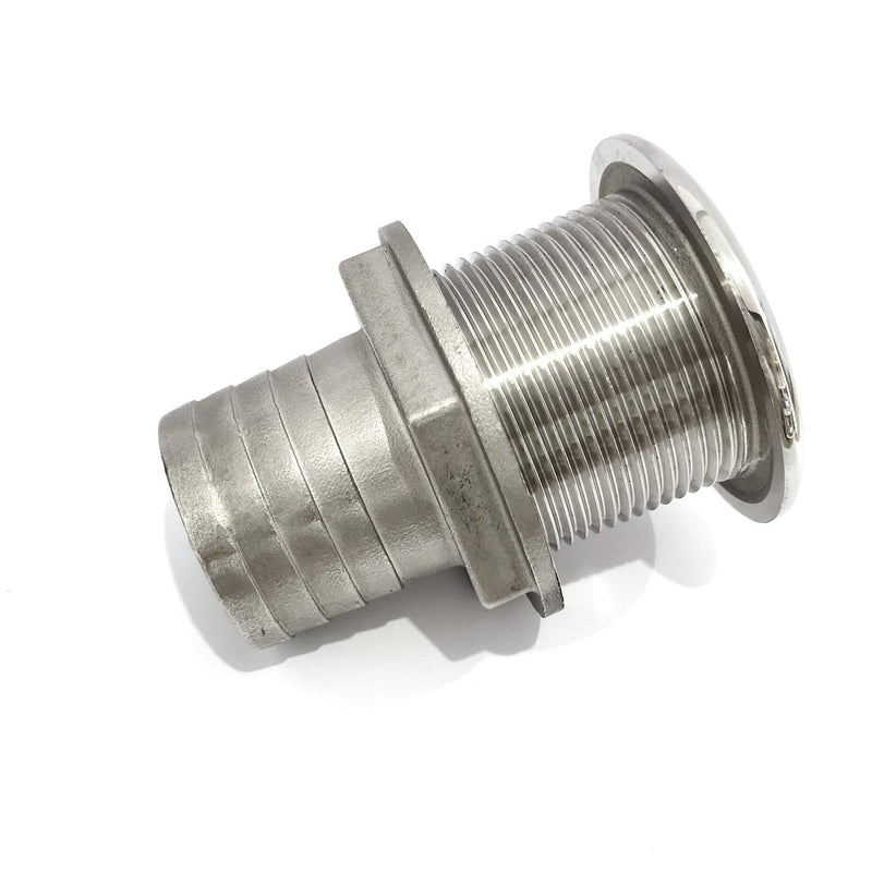 NRC&XRC Marine Grade Stainless Steel Barbed Short Straight Thru-Hull with Nut&Custom Gasket for Boat、RSV 1"ID