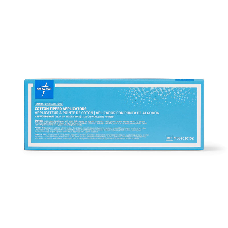 [Australia - AusPower] - Medline Sterile Cotton-Tipped Wood Applicator, 6" (Pack of 200) 