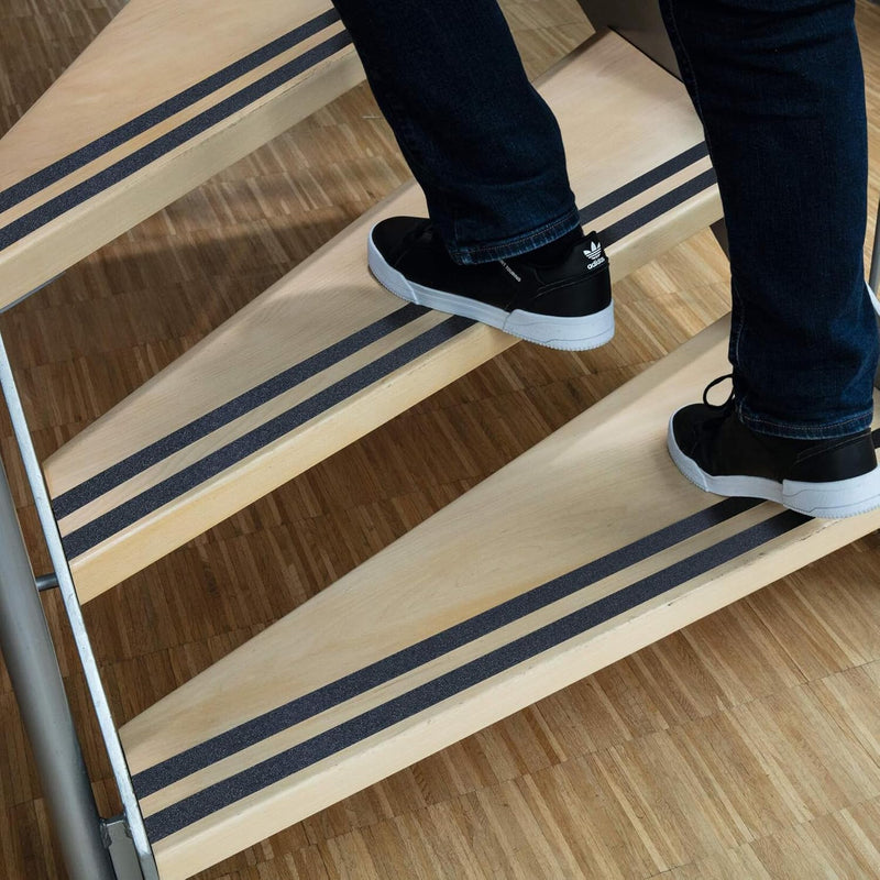 Durable DURALINE Grip Non-Slip Floor Tape - Self-Adhesive Marking Tape with 25mm Thickness and 49 Feet & 2.55" Inches in Length - Ideal for Stairs, Ramps, etc. - Black 25 mm x 15 m