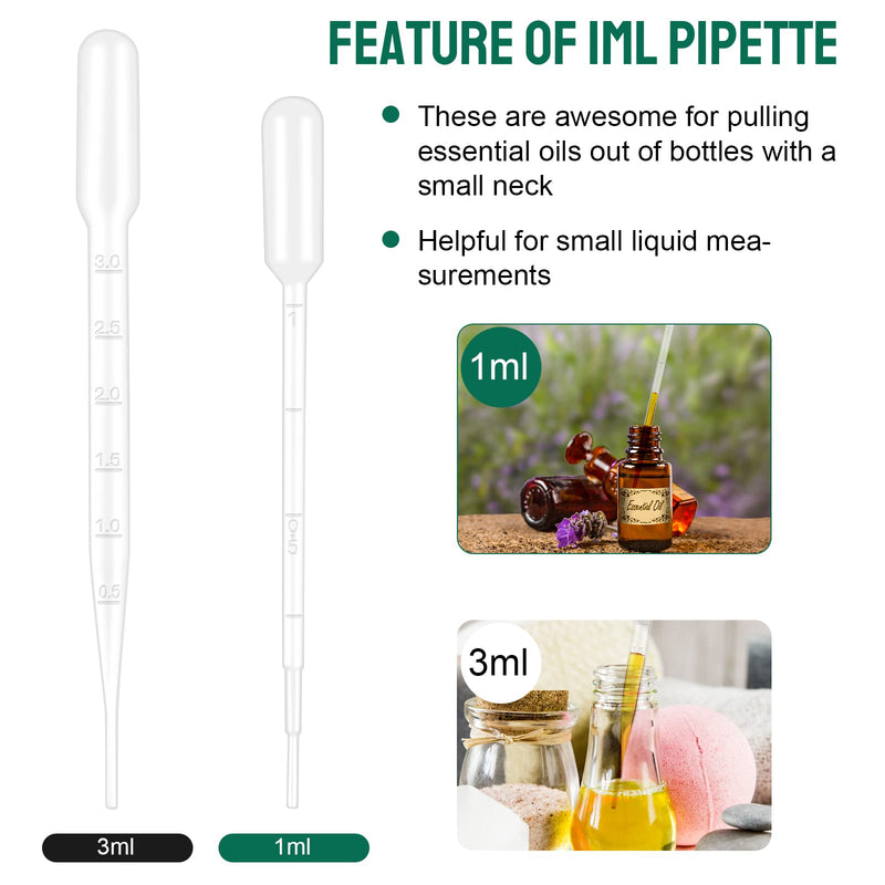 [Australia - AusPower] - moveland 120PCS 1ML Premium Disposable Plastic Transfer Pipettes, Clear Graduated Eye Dropper for Essential Oils, Home Use, Science Class, Lab Experiments, DIY Art 