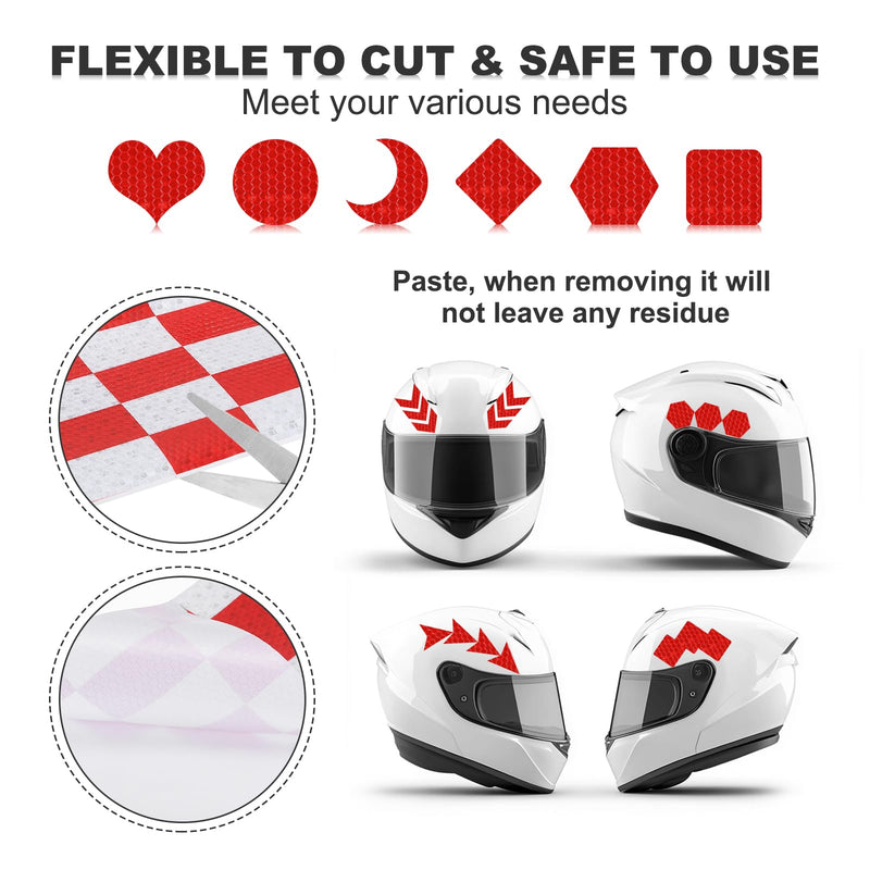 MECCANIXITY Reflective Tape, 4 Inch x 16 ft Self-Adhesive Trailer Reflector Tape Warning Safety Sticker Night Reflectors for Cars Trucks, Red White 4 Inch x 16 Feet