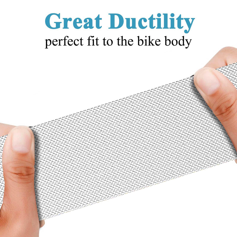 ENLEE Bike Frame Protection Tape, Non-Yellowing Transparent Bike Frame Protection Kit, Clear Honeycomb PVC Anti-Scratch Protector for MTB/Road/Gravel Bike' Top/Down Tube, Chain Guard, Fork, 11PCS Film-Transparent