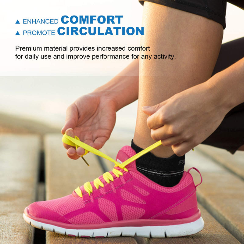 [Australia - AusPower] - Plantar Fasciitis Sock (6 Pairs) for Men and Women, Compression Foot Sleeves with Arch and Ankle Support (Black, Large) Black(6 Pairs) 