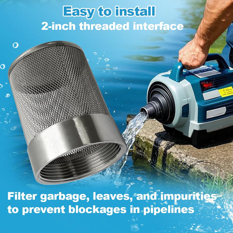 [Australia - AusPower] - 2inch 304 Stainless Steel Filter Head with Internal Thread Diameter of 58mm Connected to 2-inch Water Pipe Filter Used to Remove Debris and Reduce Solid Entry（1pcs） 