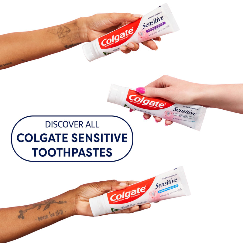 [Australia - AusPower] - Colgate Whitening Toothpaste for Sensitive Teeth, Enamel Repair and Cavity Protection, Fresh Mint Gel, 6 Oz (Pack of 3) 6 Ounce (Pack of 3) 