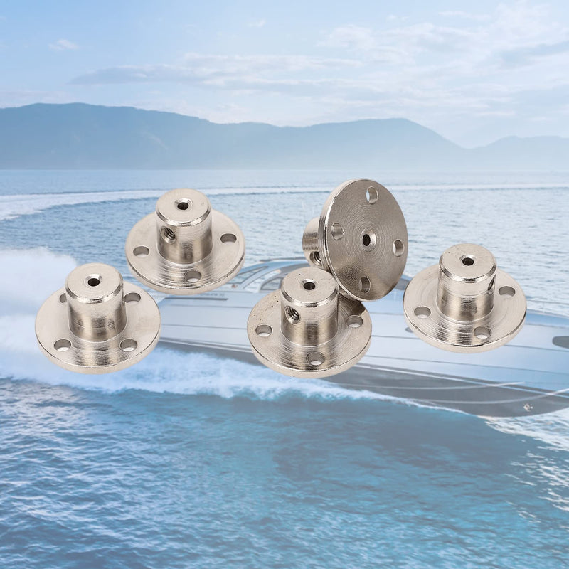 [Australia - AusPower] - 5 Pack 2mm Flange Coupling Connector, Steel Model Coupler Accessory, Shaft Axis Fittings for DIY RC Model Motors, Hardware, High Hardness Coupling Connector, Silver 
