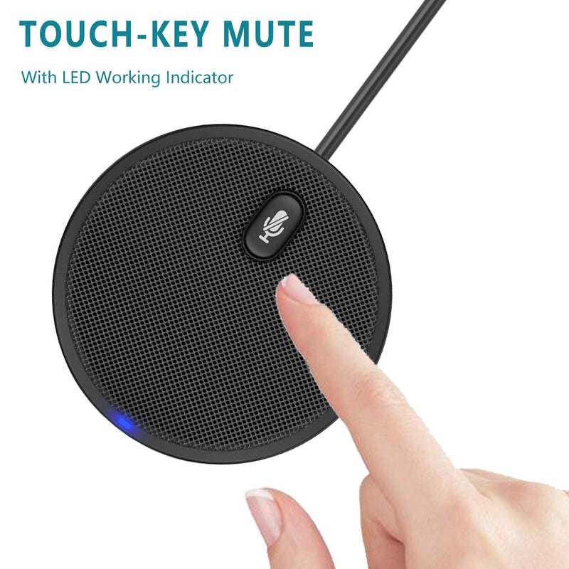 [Australia - AusPower] - Upgraded USB Conference Microphone for Computer, 360° Omnidirectional Condenser Mic with Mute Key, Great for Video Conference, Gaming, Chatting, Skype, Plug & Play, Windows macOS, Ideal for Gift 