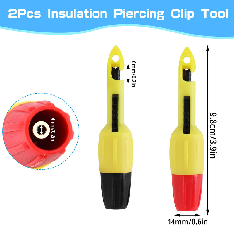 [Australia - AusPower] - 2Pcs Insulation Piercing Probe, Wire Insulation Piercing Clip, Multimeter Test Probe Tools for Voltage Voltmeter Thermometer Detect Automotive Electrical Circuit Testing 