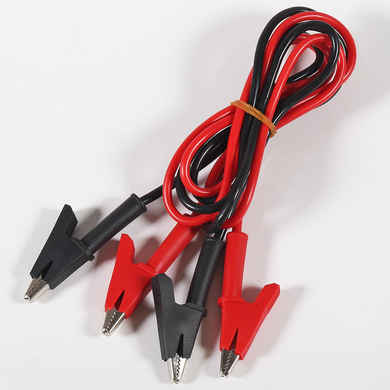 [Australia - AusPower] - 4Pcs Dual Ended Crocodile Alligator Clips Test Leads Dual Ended Crocodile Wire with Insulators Clips for Electrical Test(Wire Length 39.37inch/1m) 