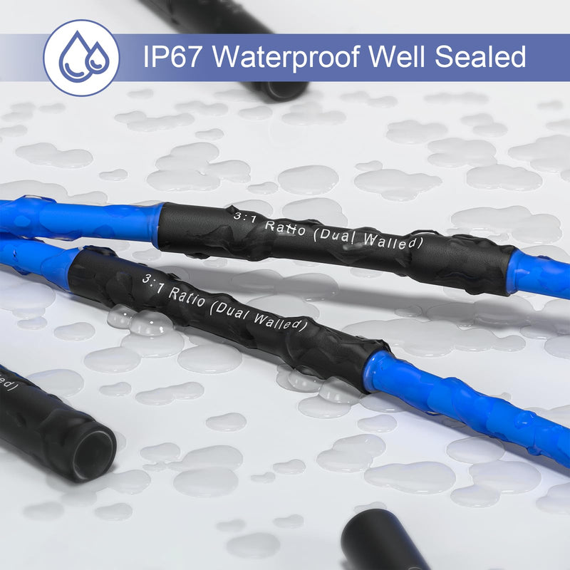 [Australia - AusPower] - Qibaok Heat Shrink Tubing - 3:1 Ratio Adhesive Lined - Marine Grade Shrink Wrap Tubing - Industrial Heat Shrink Tube Electrical- 1/4" Black - 50 Feet Roll 1/4"(6.4mm) - 50Ft 