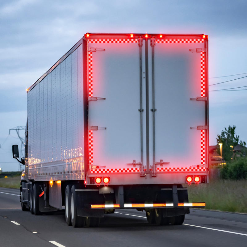 MECCANIXITY Reflective Tape, 4 Inch x 16 ft Self-Adhesive Trailer Reflector Tape Warning Safety Sticker Night Reflectors for Cars Trucks, Red White 4 Inch x 16 Feet