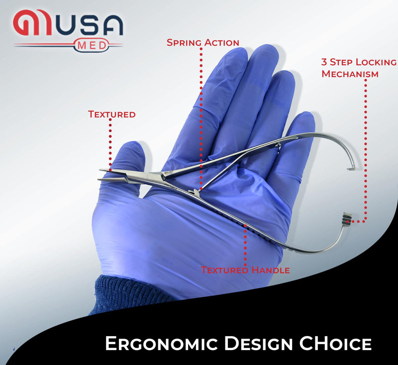 [Australia - AusPower] - Mathieu Ligature Elastic Placing Plier 5.5" Needle Holder Driver Ligature Separator Placer, Lace Back Tightener Elastomeric Orthodontic Instruments Stainless Steel Dental Surgical Instruments 