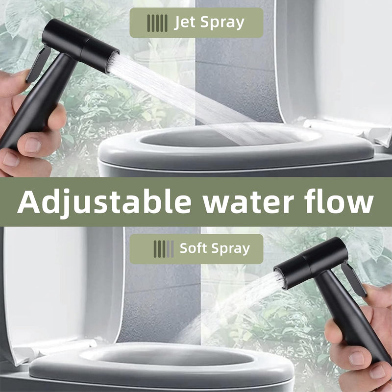 Handheld Bidet Sprayer for Toilet, Brass Leak Free T-Valve & Adjustable Jet Spray, Feminine Hygiene, Baby Diaper Sprayer with Superior Complete Accessories