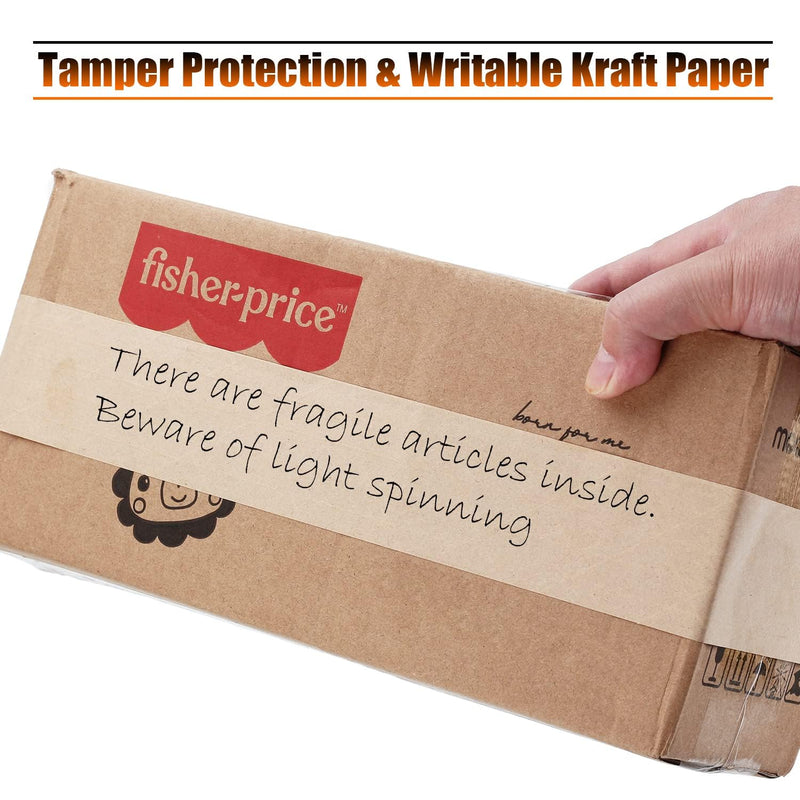 LLPT Kraft Paper Gummed Tape 1.97” x 110 Yards 1 Pack Reinforced Fiberglass Water Activated Kraft Tape Brown Packing Tape Heavy Duty for Mailing Shipping Sealing Boxes (PGB50110R01) 1.97" x 110 yds
