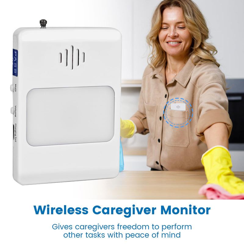 [Australia - AusPower] - Bed Sensor Pad & Pager for Elderly Dementia Patients Caregiver Bed Alarm with 32" x 13" Motion Sensor Pad Fall Prevention for Elderly (Bed Pad) Bed Pad 