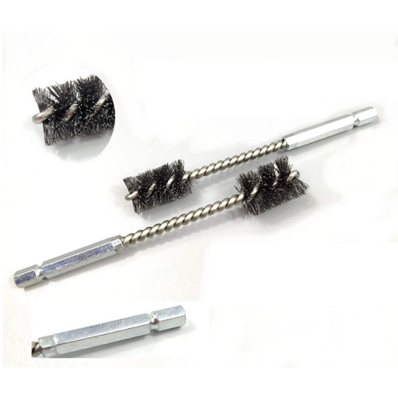 [Australia - AusPower] - 4 Piece Stainless Steel Wire Brush for ports, tubes, bearings and other common wire brush applications Power Drill Impact Driver - Hex Shank 